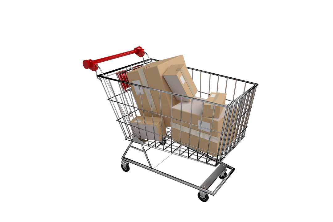 Transparent Shopping Trolley with Boxes for Online Shopping and Trade Concept - Download Free Stock Images Pikwizard.com