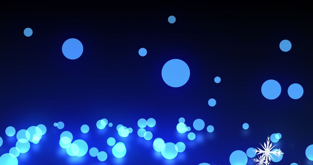 Winter Holiday Theme with Blue Bokeh and Snowflakes