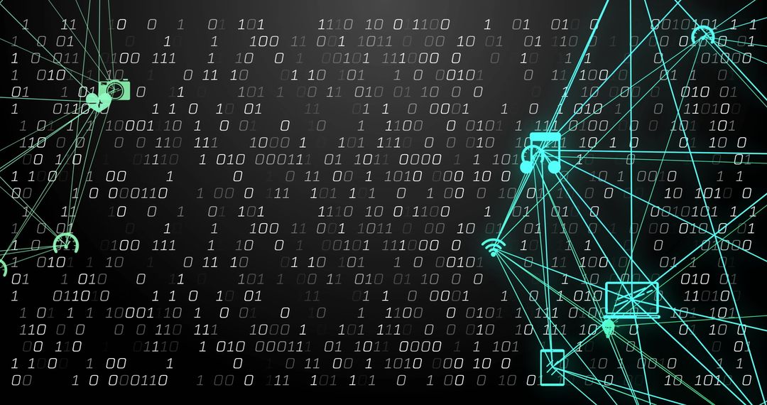 Abstract Network and Binary Code Digital Concept - Free Images, Stock Photos and Pictures on Pikwizard.com