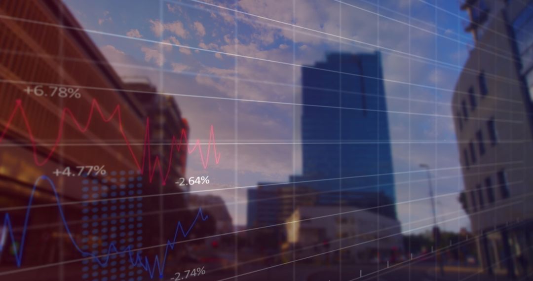 Dynamic Stock Market Data Reflected on Urban Cityscape