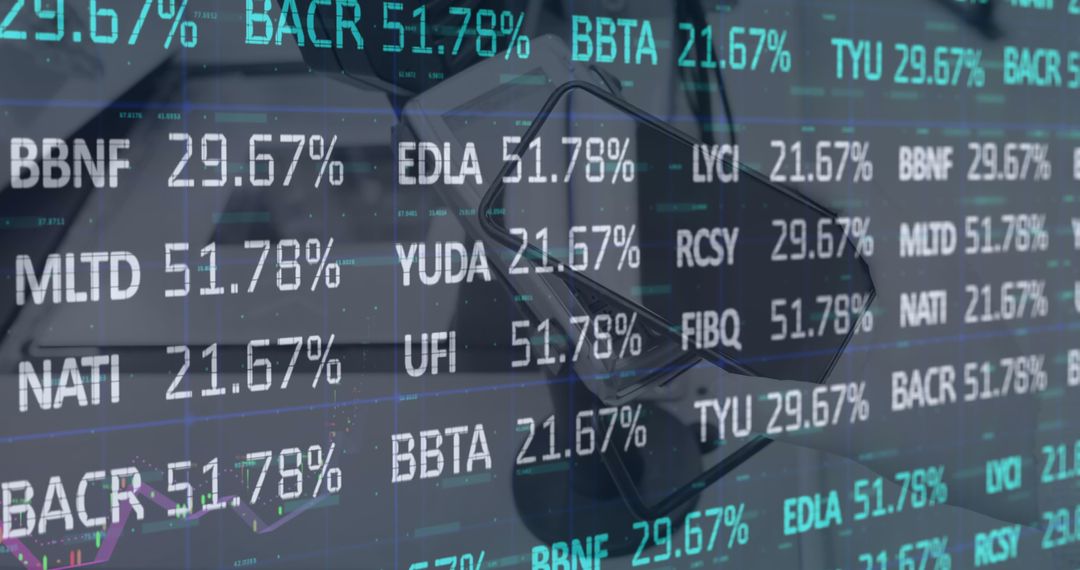Stock Market Data Overlay on Smartphone Concept
