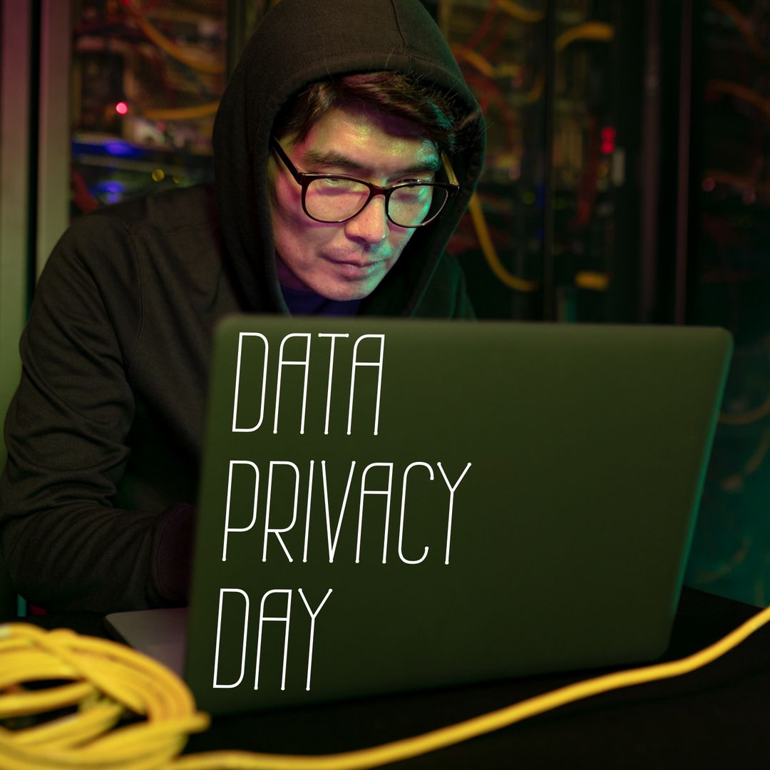 Man Utilizing Laptop for Online Security and Data Privacy Concepts - Download Free Stock Images Pikwizard.com