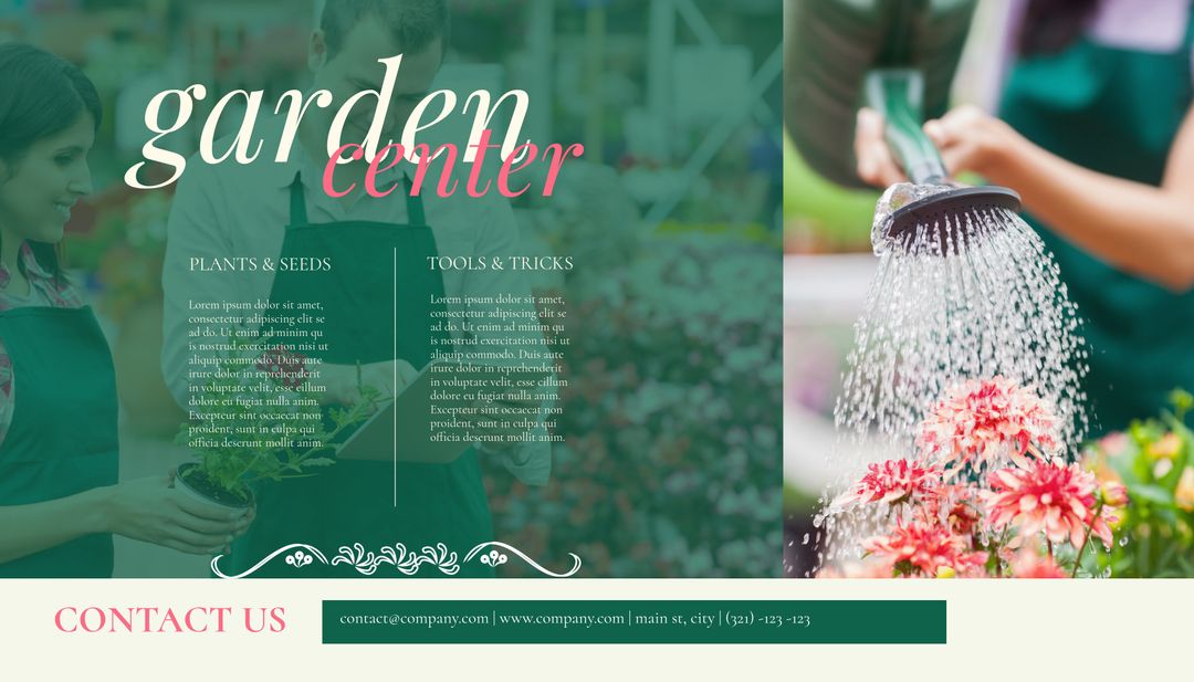 Gardening Workshop Garden Center Promotion with Blooming Flowers