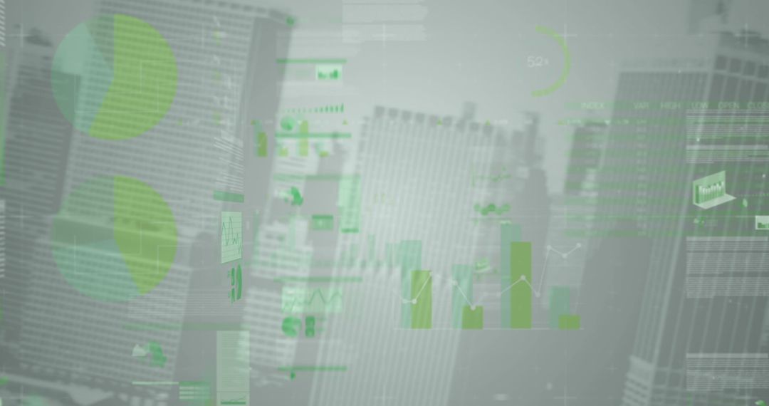 Digital Finance and Stock Market Data Overlay on Cityscape