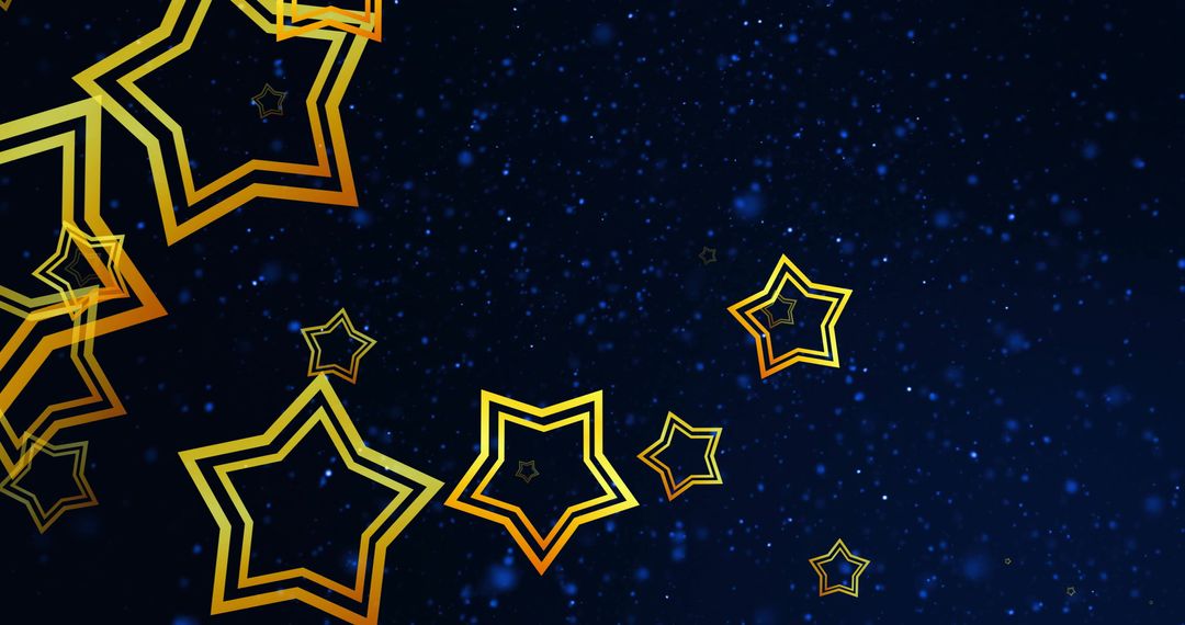 Gold Outline Stars with Blue Sparkle Background for Celebrations