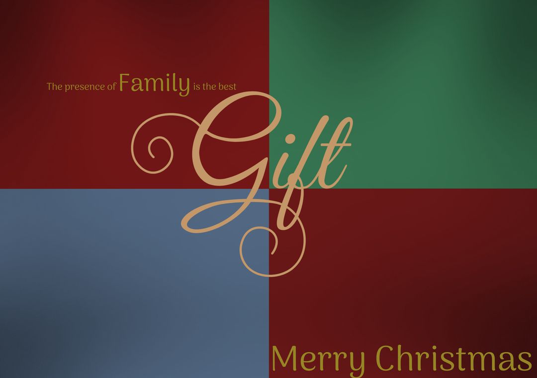 Christmas Greeting Card with Family and Gift Theme