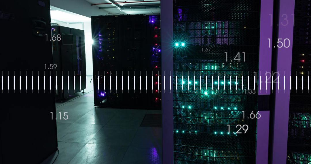 advanced data processing in modern server room with graphic interface - Free Images, Stock Photos and Pictures on Pikwizard.com