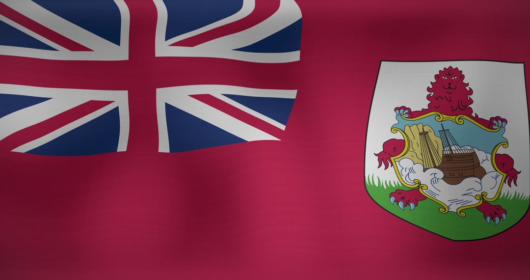 Waving Bermuda Flag Symbolizing Pride and Unity