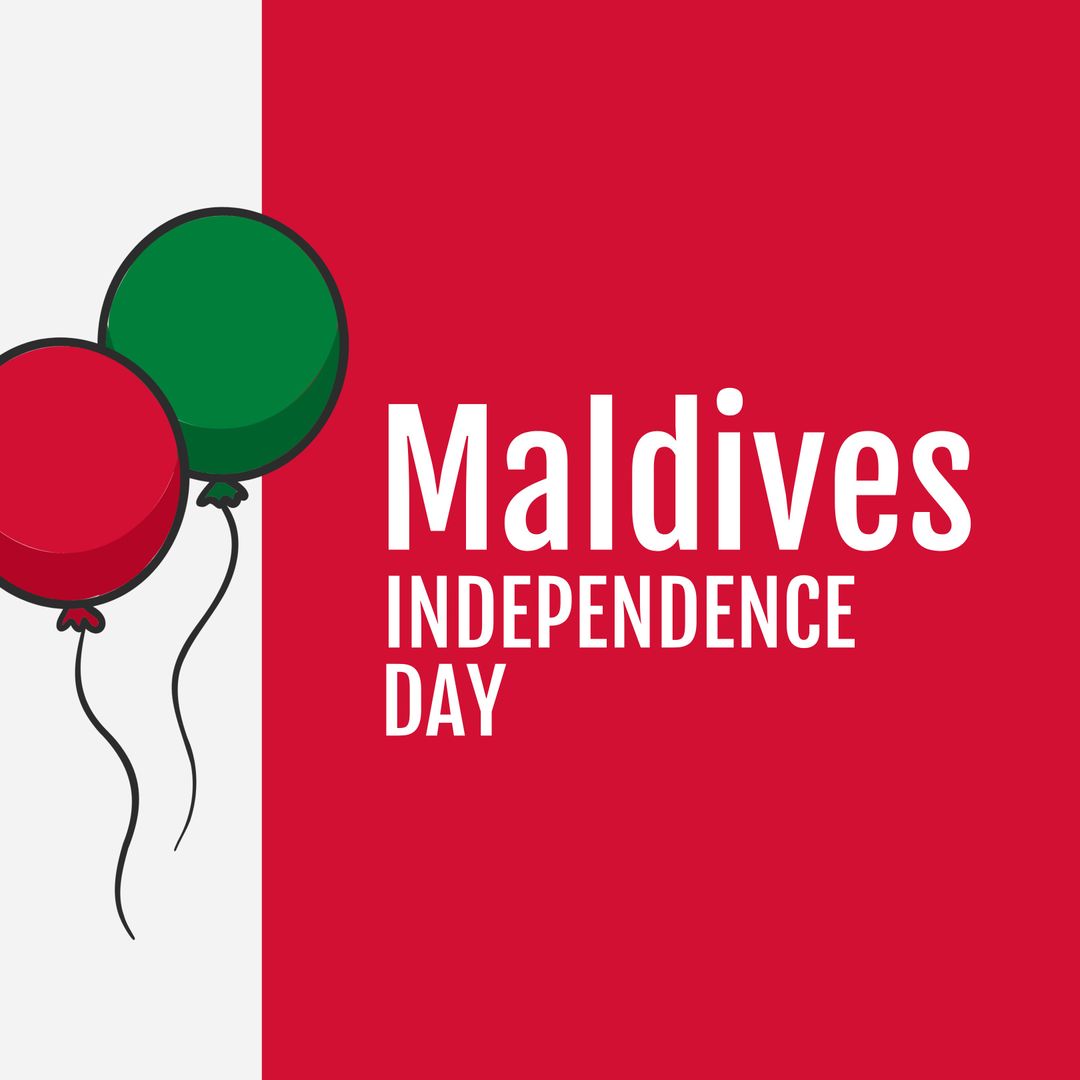 Maldives Independence Day Celebration Background with Colorful Balloons
