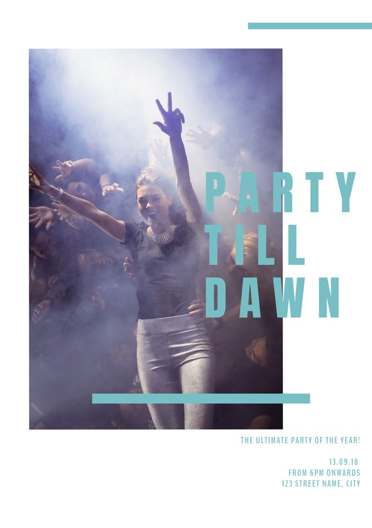 Energetic DJ Party Atmosphere with Dancer in Club