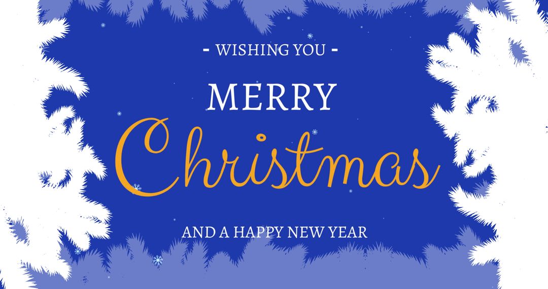 Festive Merry Christmas Greeting with Snowfall Design