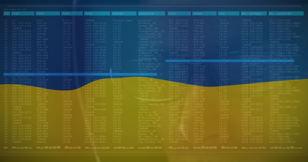 Cyber Warfare Concept with Ukraine Flag and Data Code Display