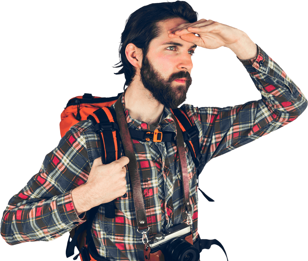 Transparent Adventurer Searching Ahead