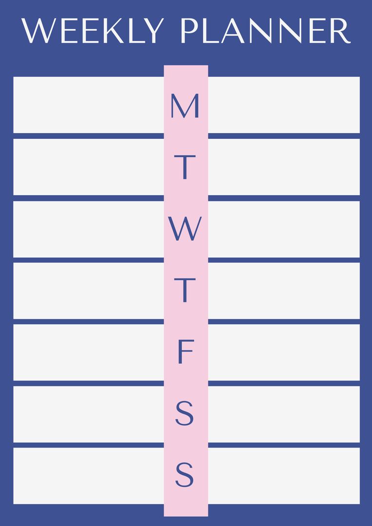Minimalist Weekly Planner Template with Pink Accent - Download Free Stock Templates Pikwizard.com
