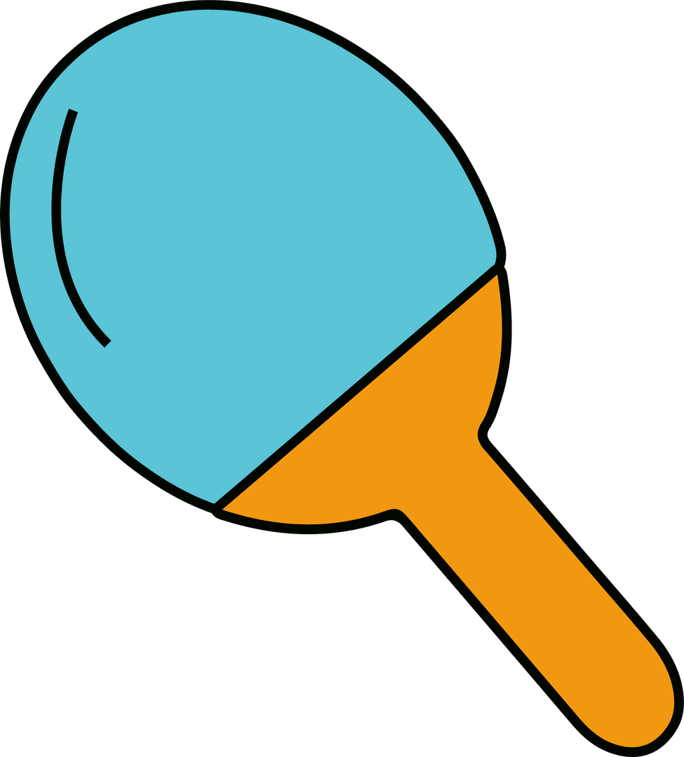 Vibrant Table Tennis Paddle with Transparent Background