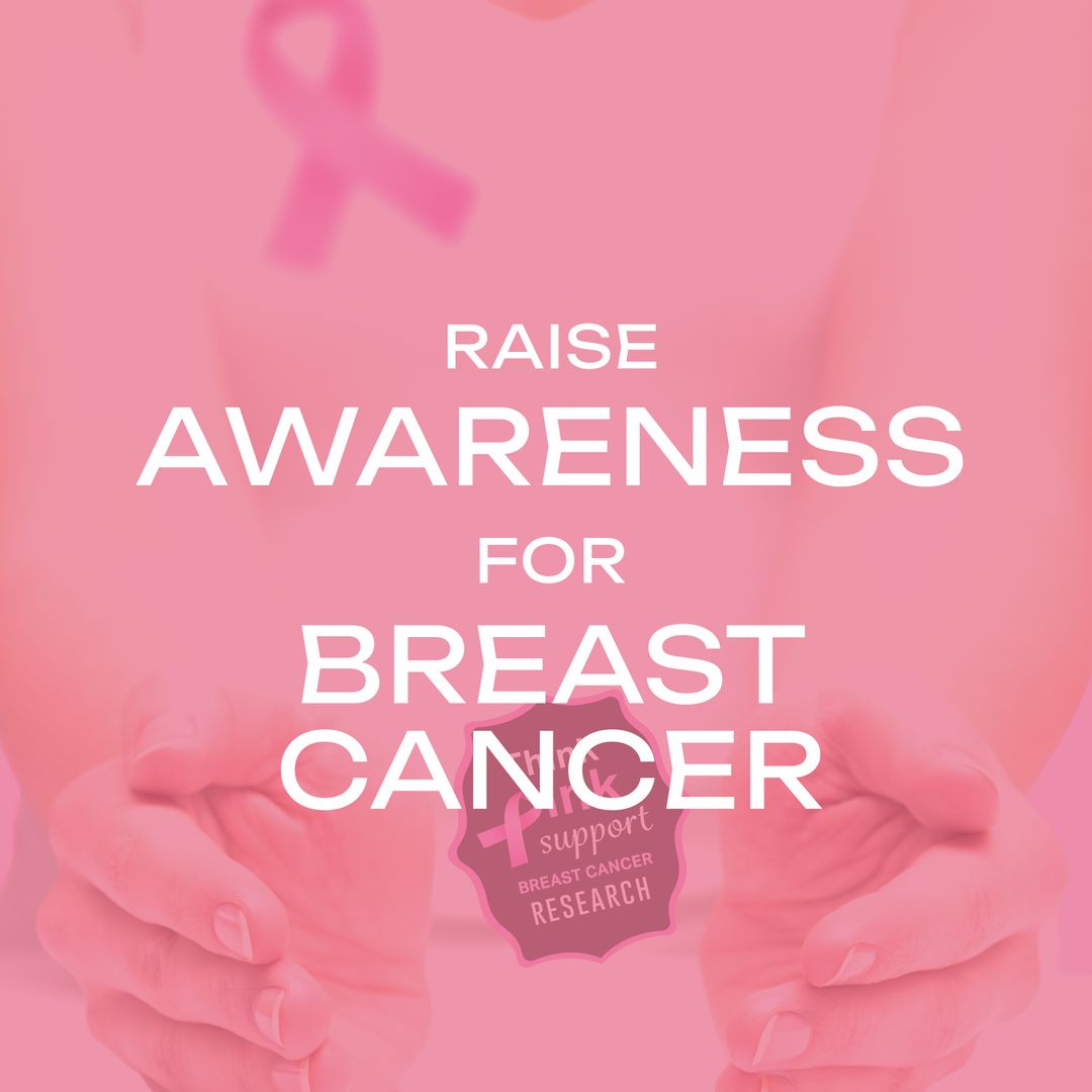 Raise Awareness for Breast Cancer with Hands Protecting Support Label - Download Free Stock Templates Pikwizard.com