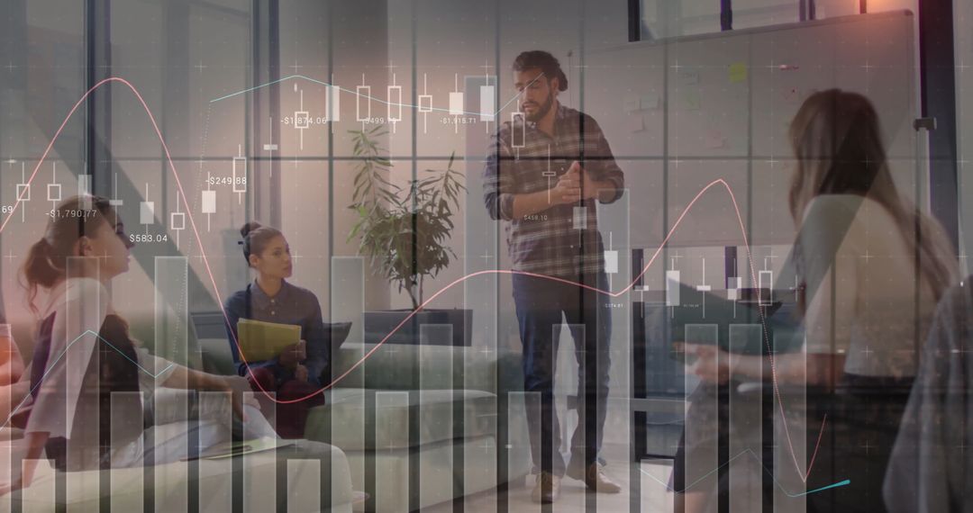 Business Team Analyzing Digital Data in Modern Workspace