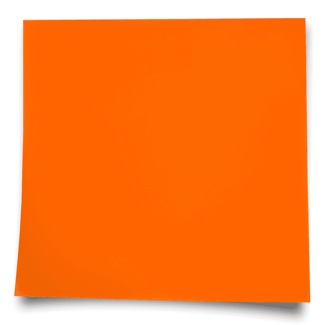 Orange Square with Copy Space on Transparent Background