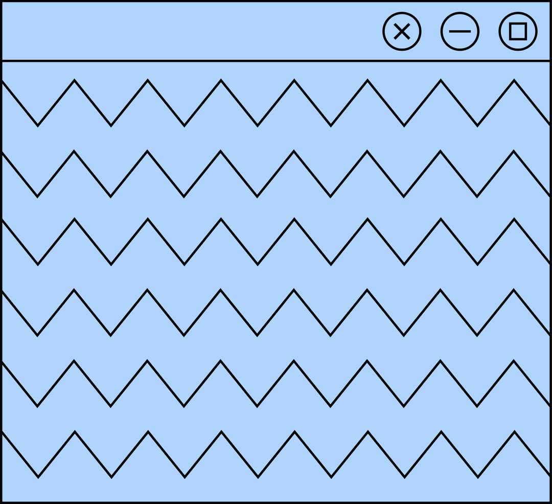 Flat Design Browser Window with Zigzag Stripes on Transparent Background
