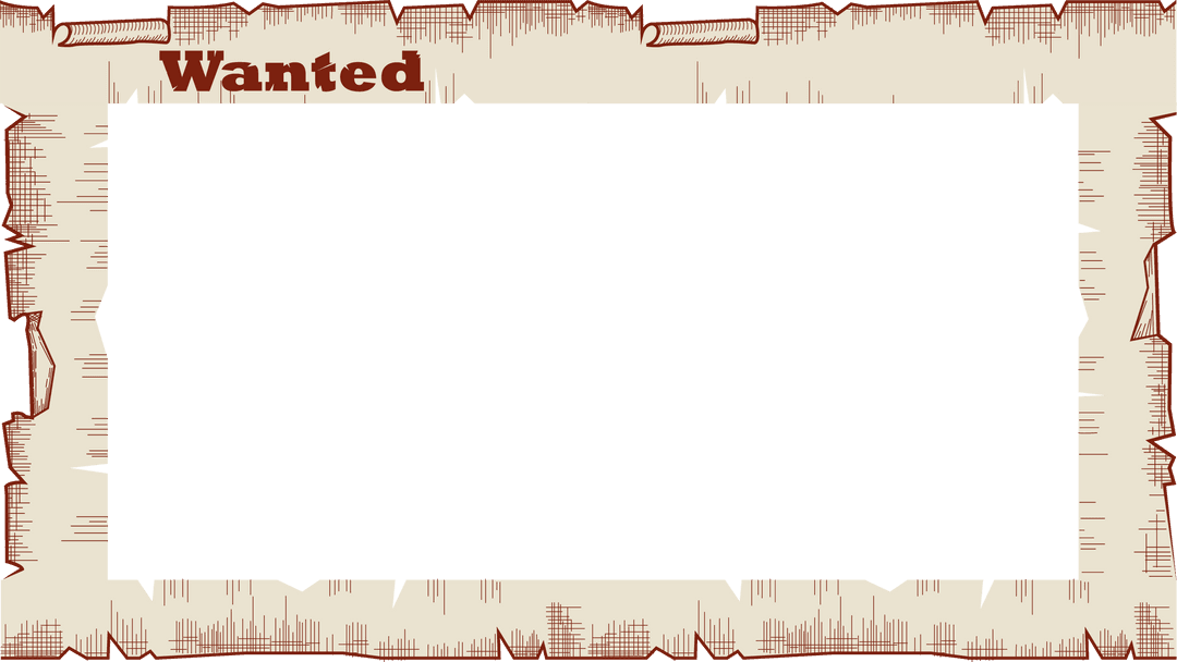 Blank Transparent Vintage Wanted Poster with Torn Edges