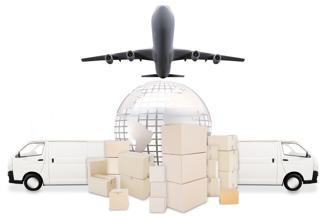Transparent Global Delivery Logistics Concept with Packages and Vehicles