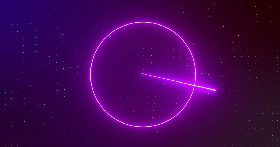 Glowing Neon Circle and Laser Beams on Dark Background
