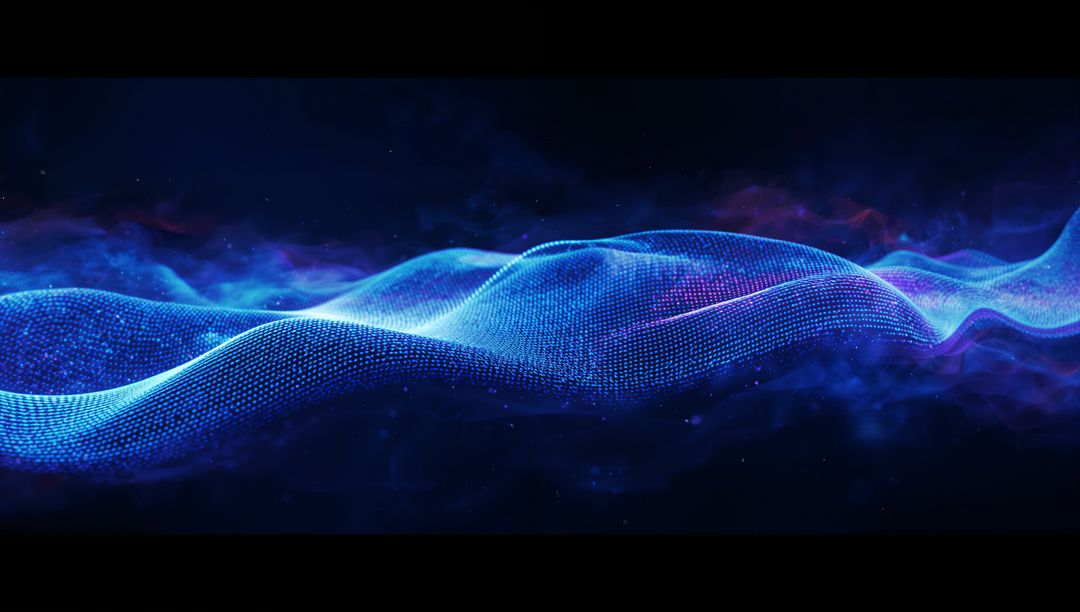 Futuristic Glowing Digital Wave in Abstract Space