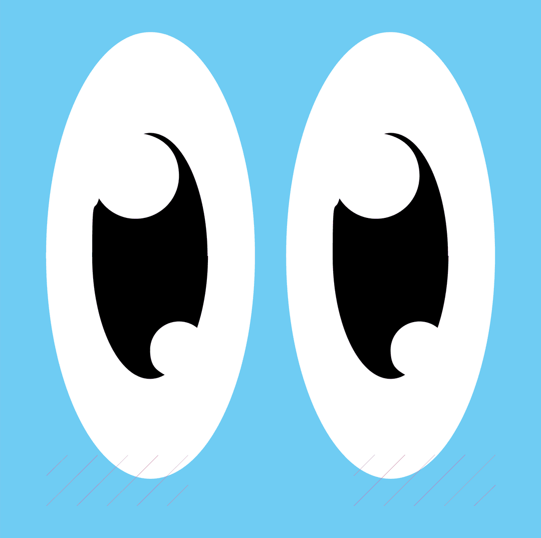 Cartoon Eyes Floating on Transparent Background Vector Illustration