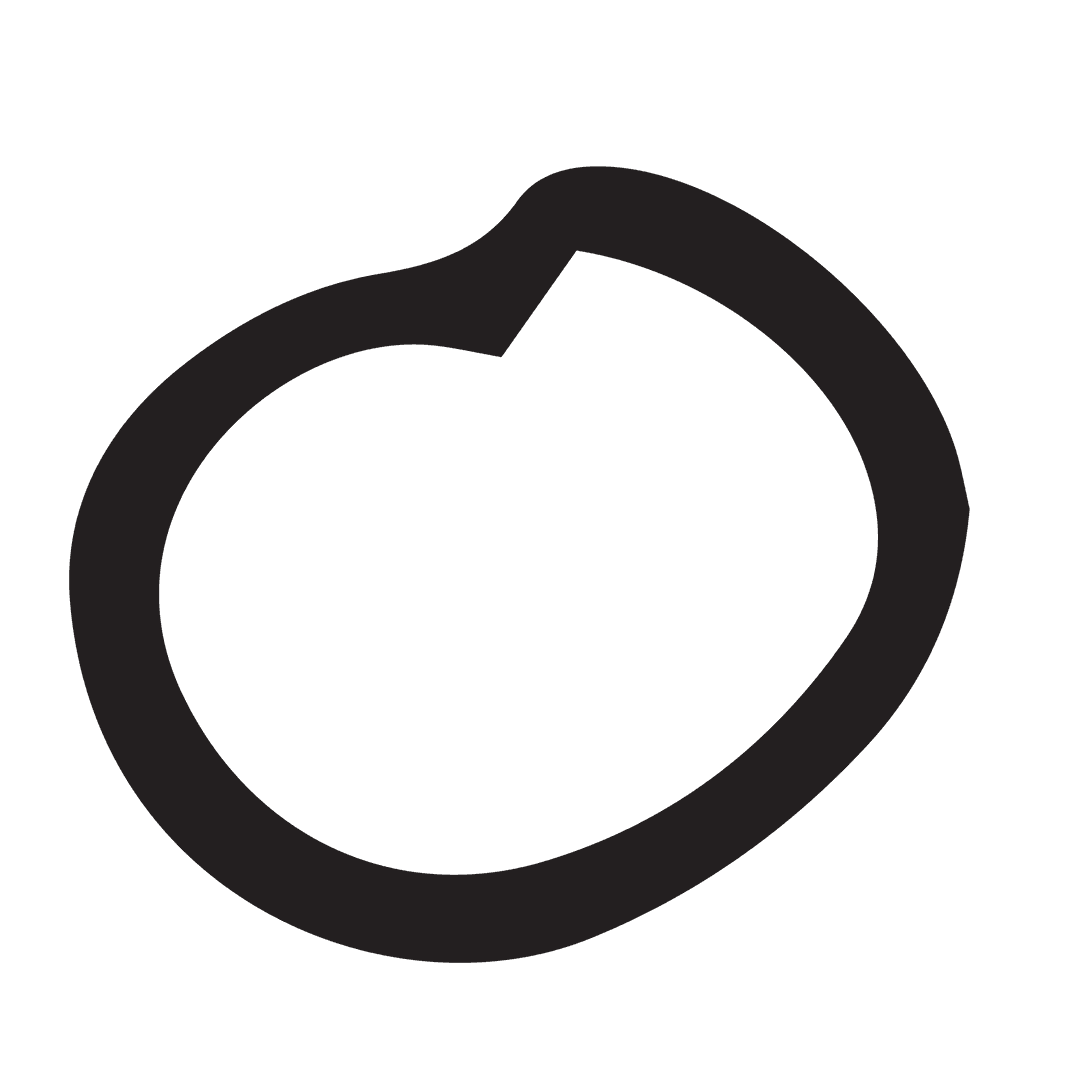 Simple Black Round Outline on Transparent Background