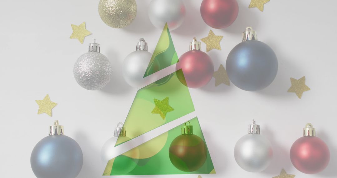 Festive Holiday Ornaments with Modern Christmas Tree Design