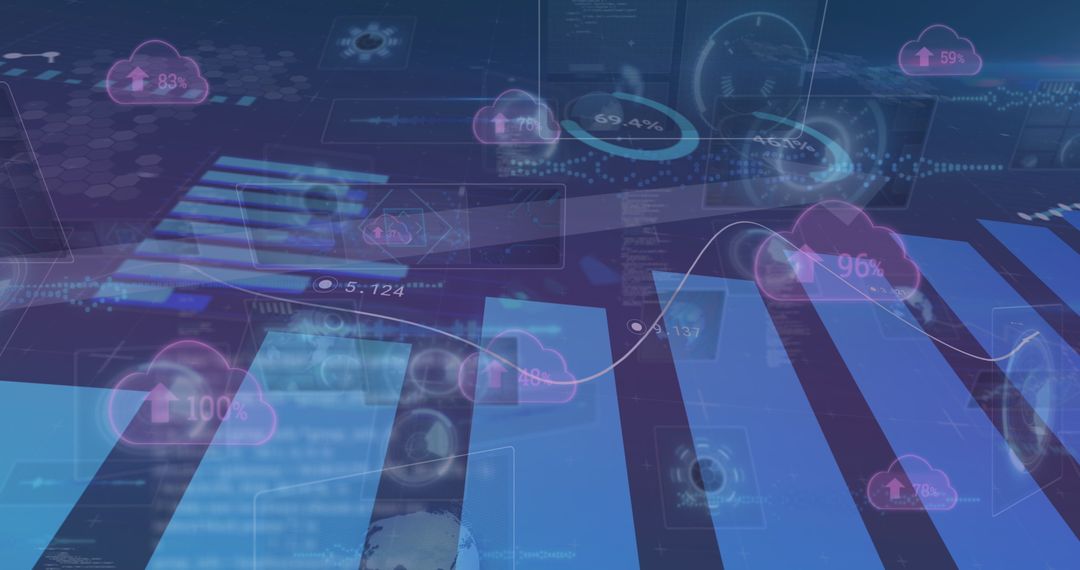 Data Analytics with Digital Cloud Interface - Free Images, Stock Photos and Pictures on Pikwizard.com