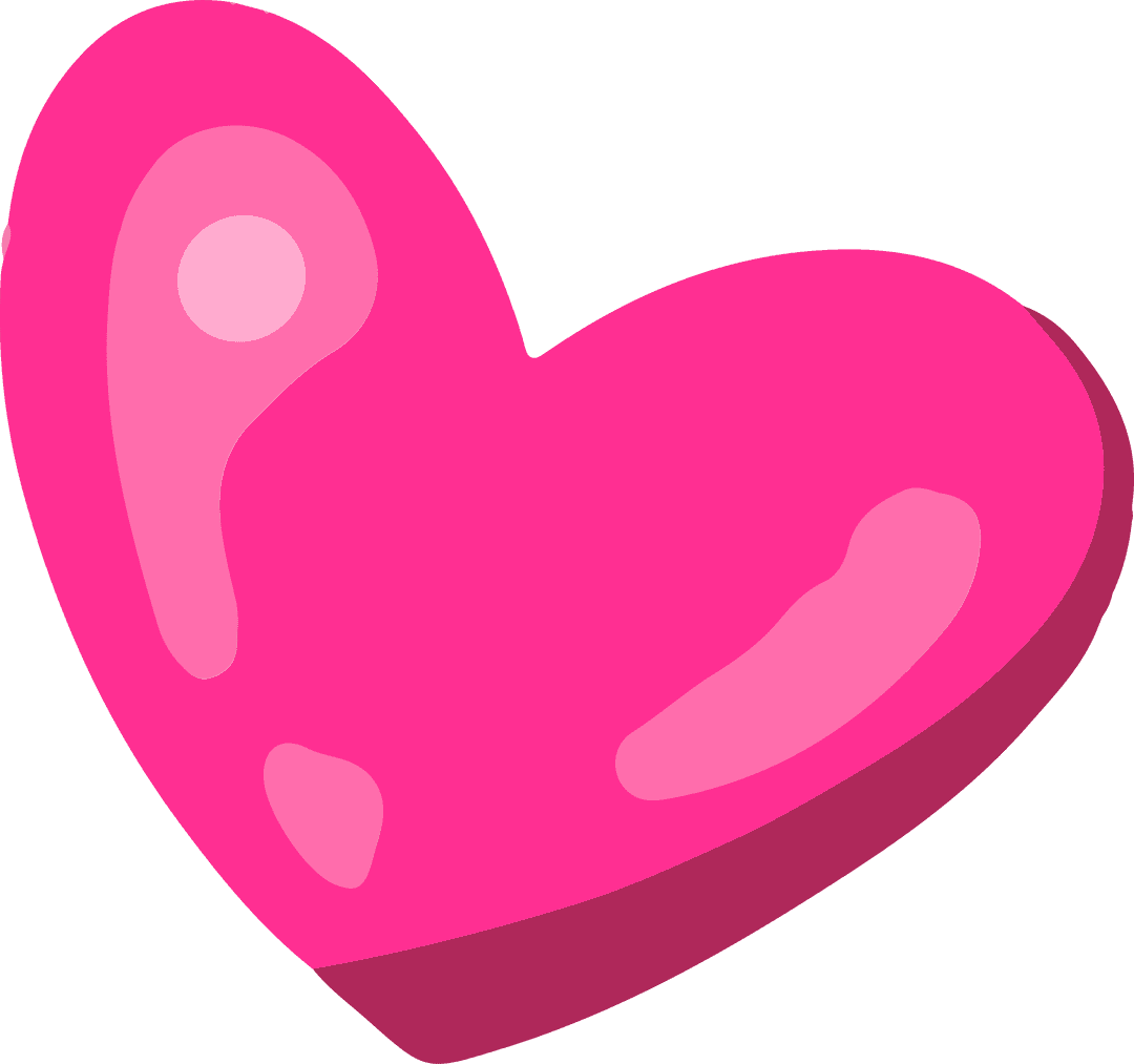 Vibrant Pink Heart Icon on Transparent Background