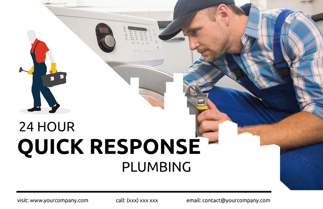 24 Hour Quick Response Plumbing — Professional and Reliable Service - Download Free Stock Templates Pikwizard.com