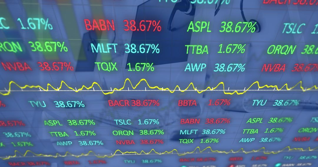 Digital Stock Market Display with Trend Analysis