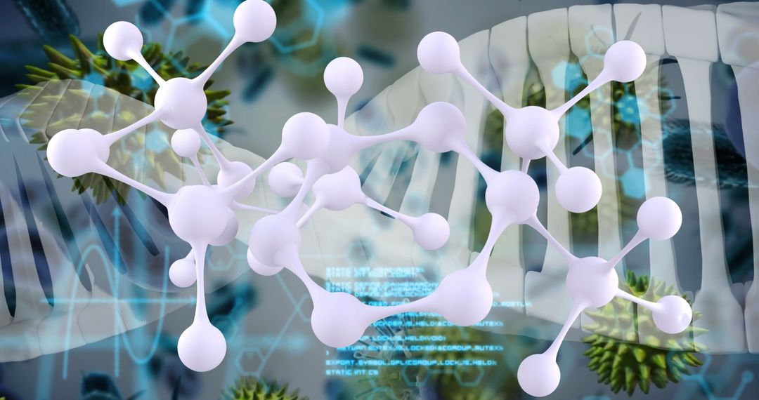 Abstract DNA and Molecular Structure with Digital Interface