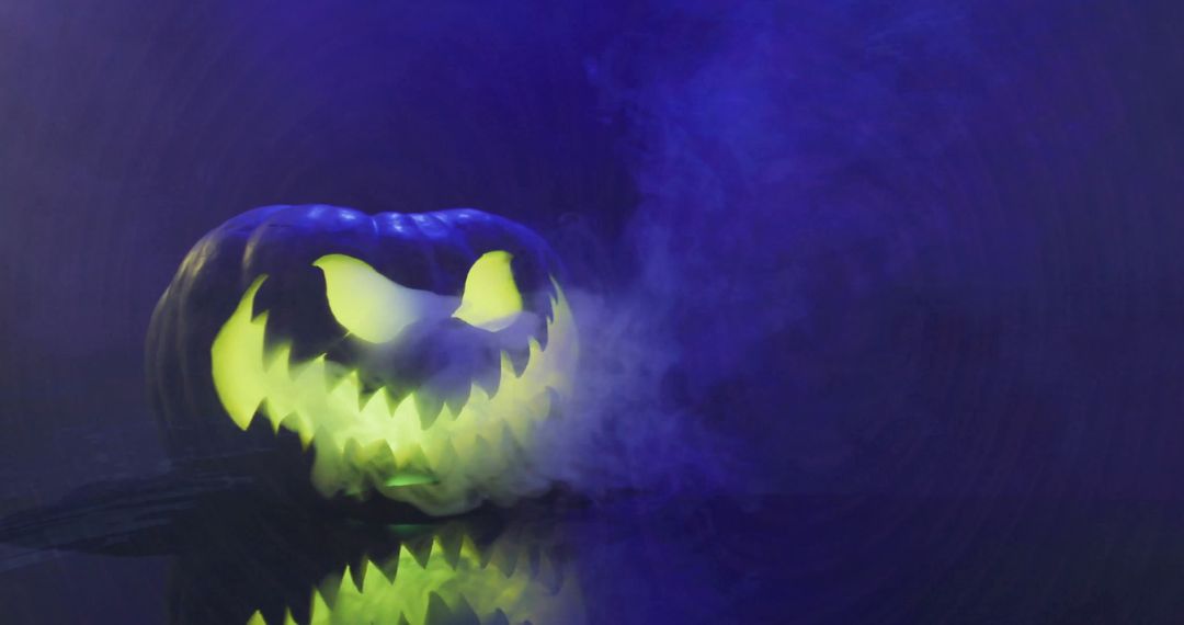 Glowing Jack-o'-Lantern with Smoke Mystifying Atmosphere