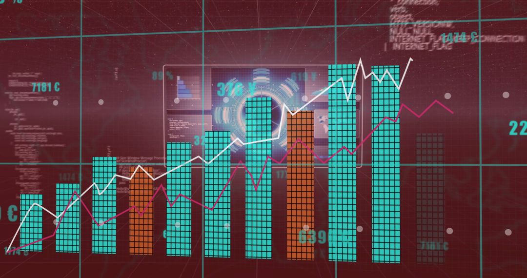 Analyzing Financial Growth with Data Graphs and Market Indicators