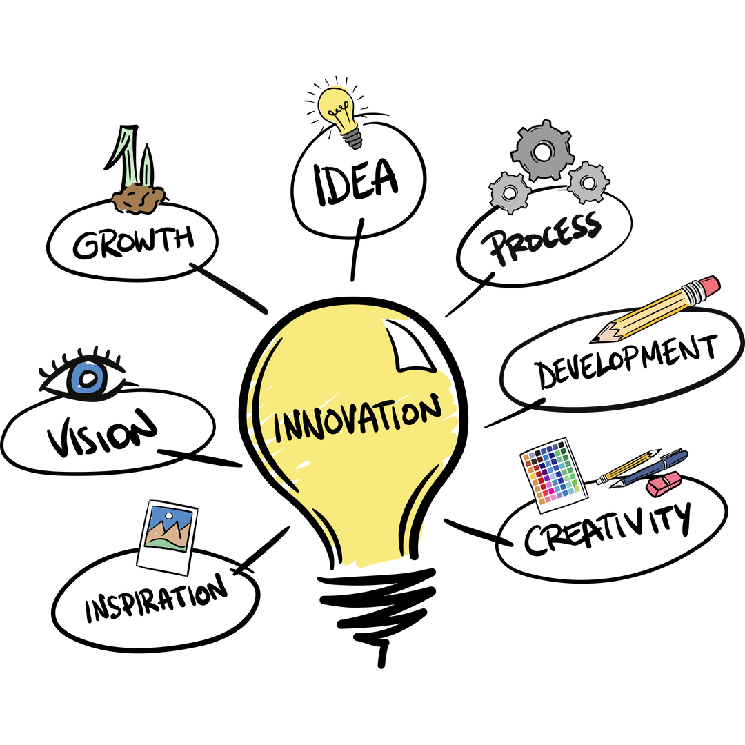 Transparent Conceptual Illustration of Innovation Light Bulb