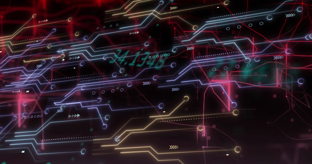 Futuristic Digital Circuit Paths on Dynamic Abstract Background