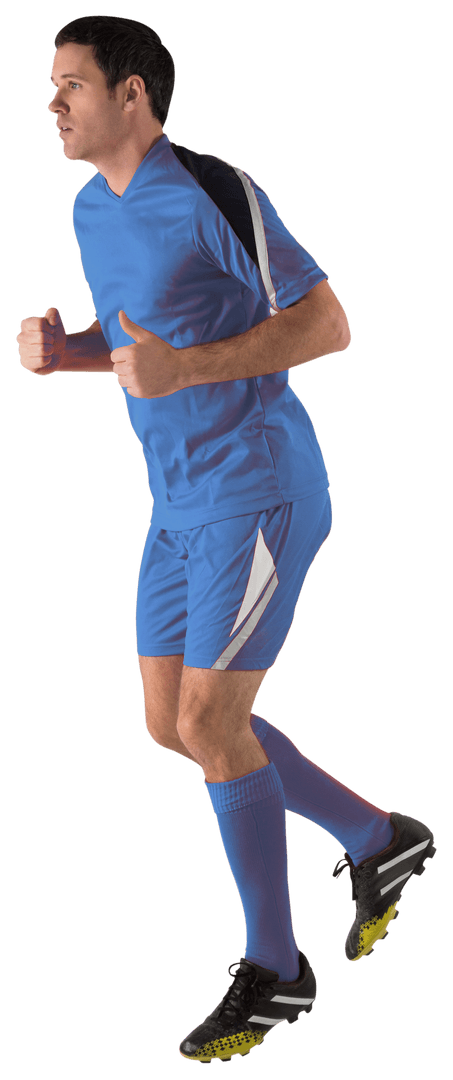 Running Football Player on Transparent Background for Sports Projects