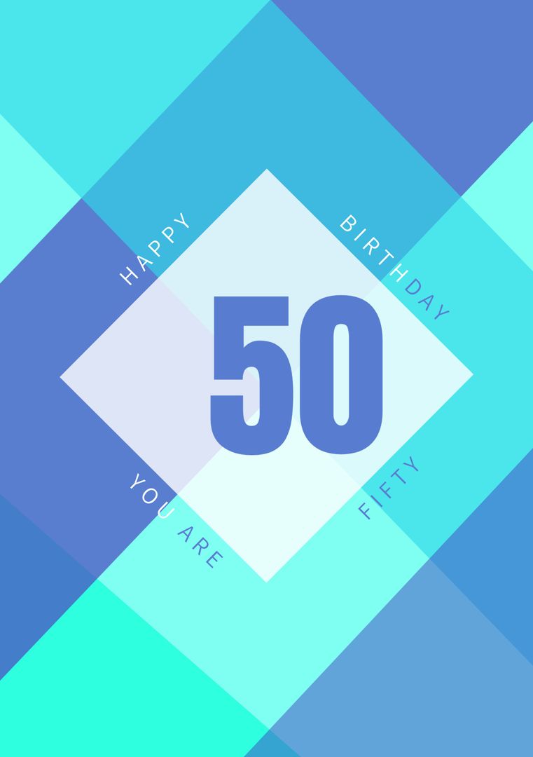 Modern Geometric 50th Birthday Card Design - Download Free Stock Templates Pikwizard.com