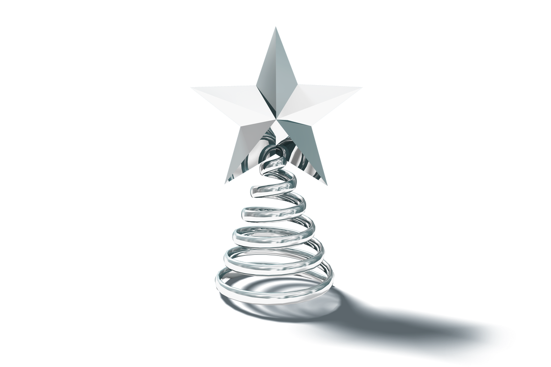 Transparent Silver Star with Spiral Spring for Christmas Tree Ornament - Download Free Stock Images Pikwizard.com