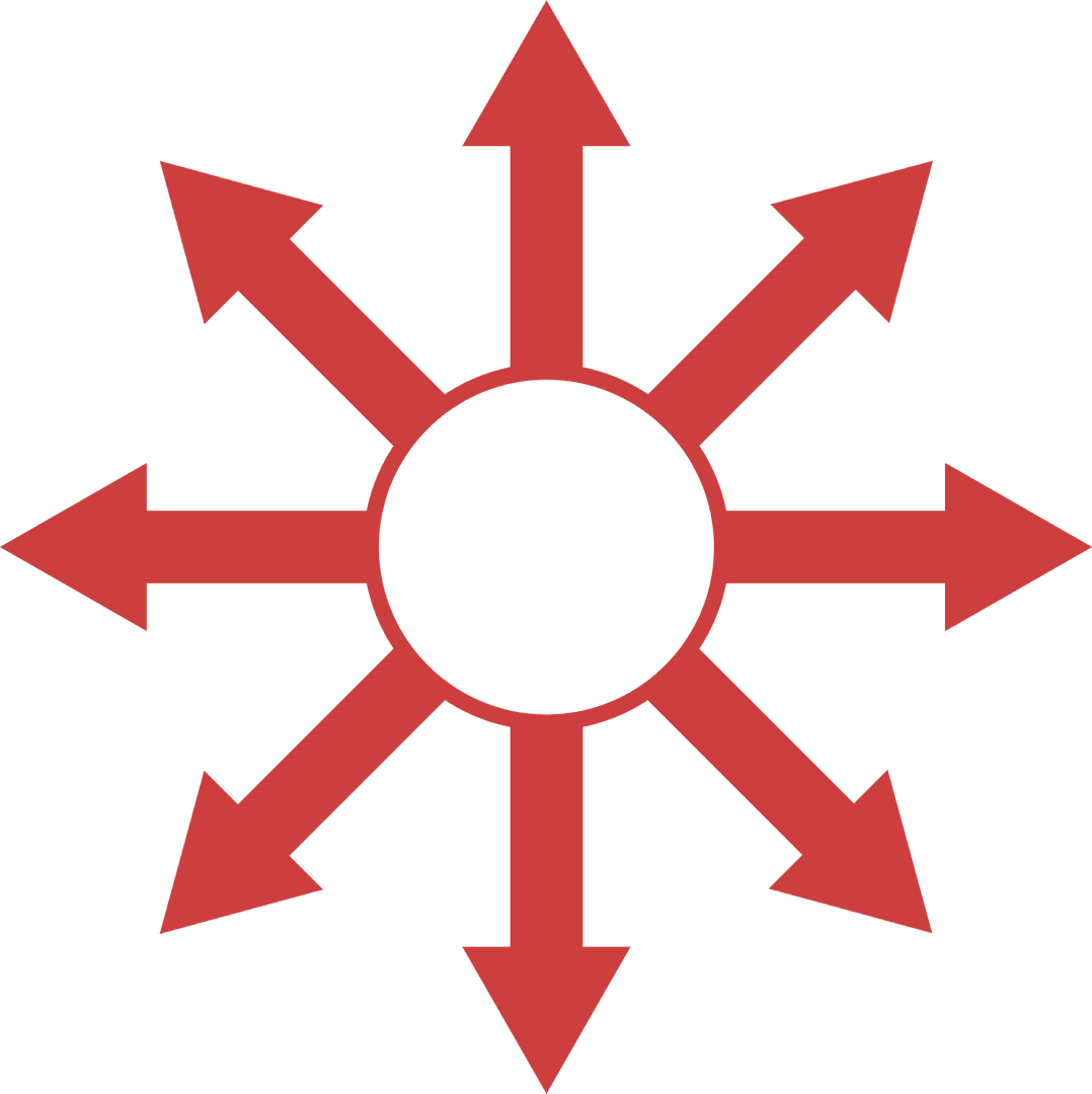 Red Circle Arrows Symbol on Transparent Background