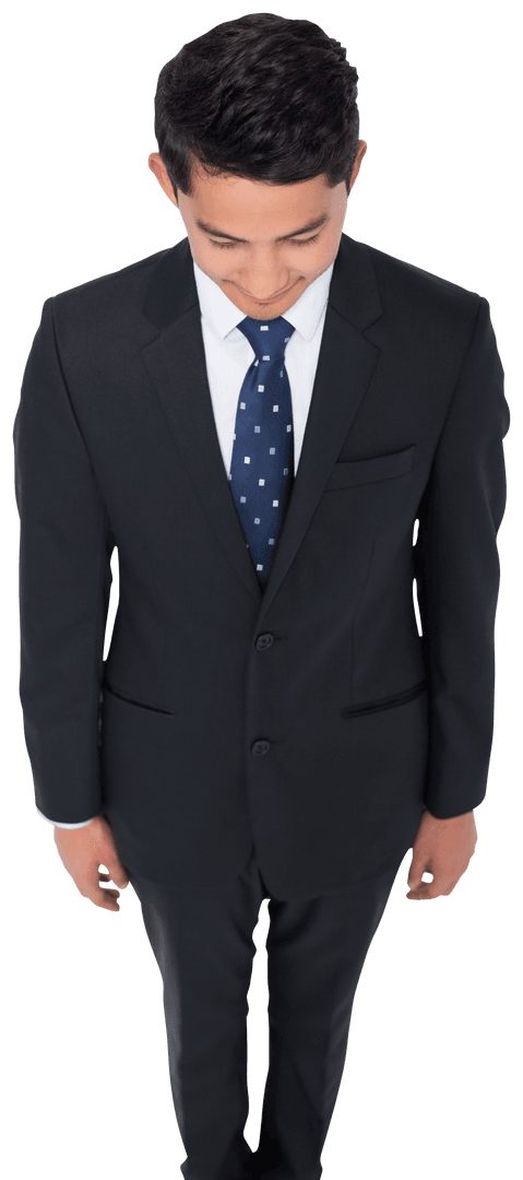 Transparent Businessman Bowing on Isolated Background, Vector Art