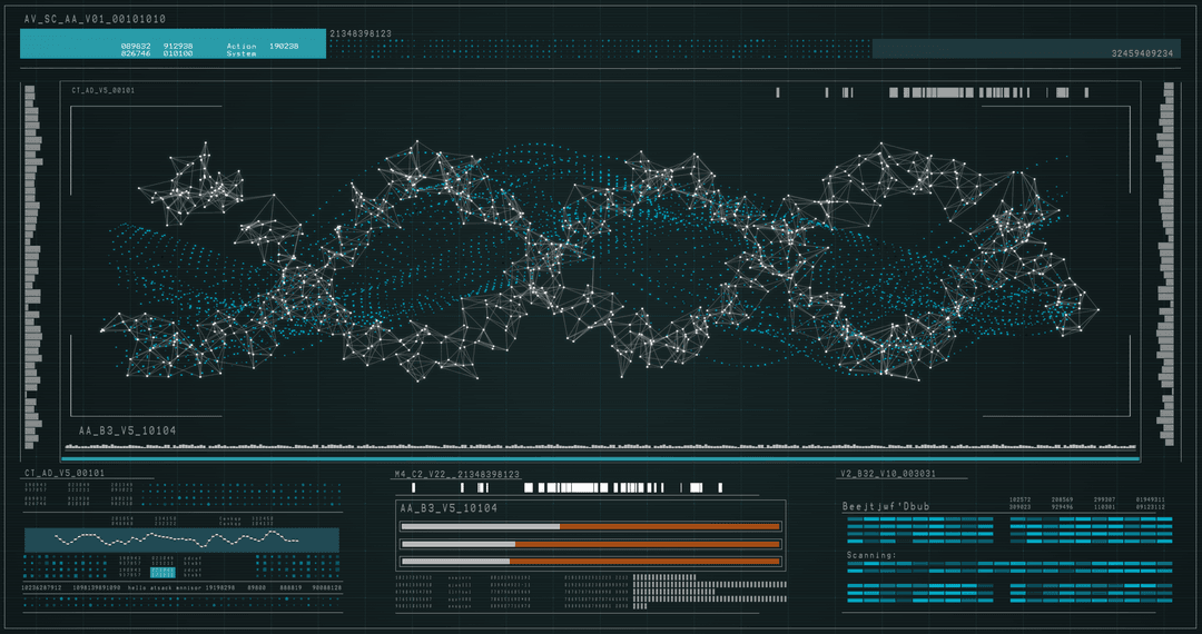 Digital Illustration of DNA Strand Data Processing Transparent Background