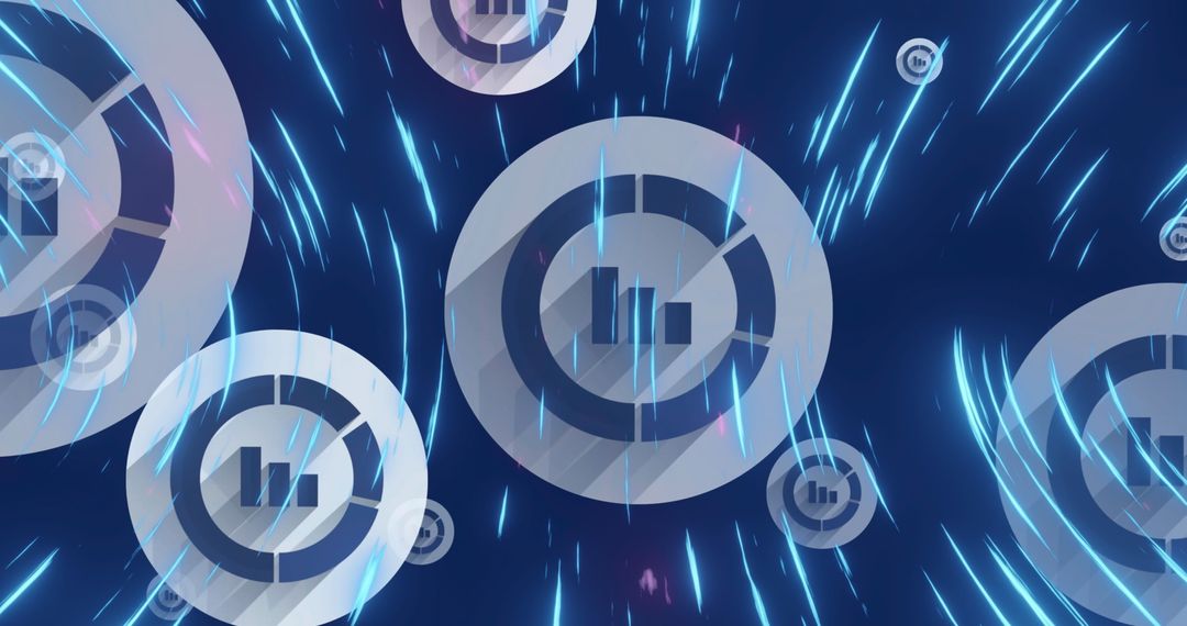 Abstract Digital Graph Icons with Dynamic Lighting Effects