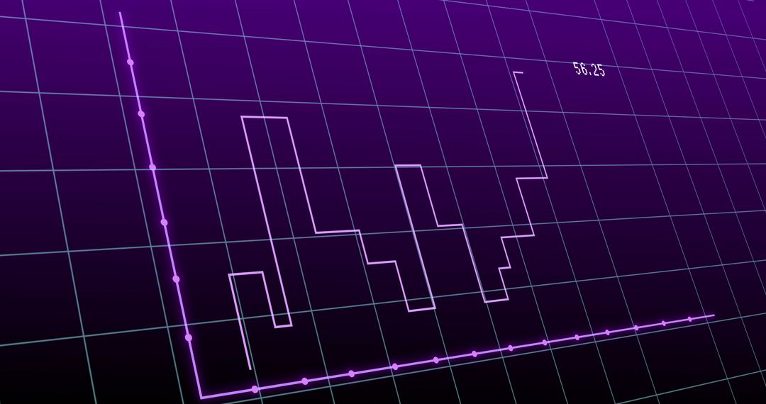 Dynamic Financial Graph on Purple Background