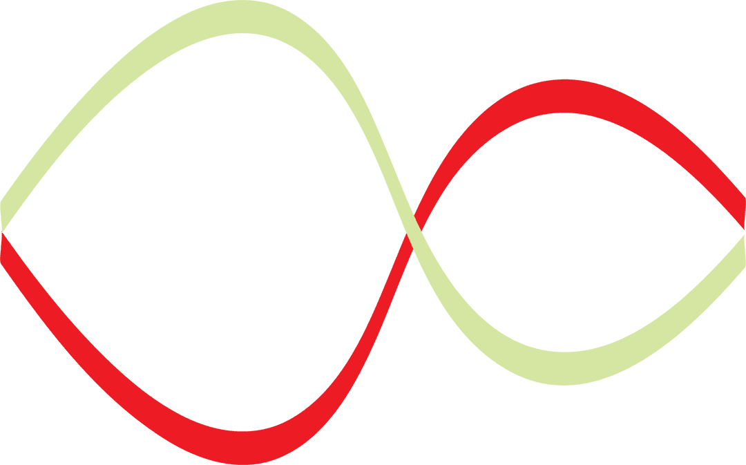 Two Interlocking Abstract Waves on Transparent Background