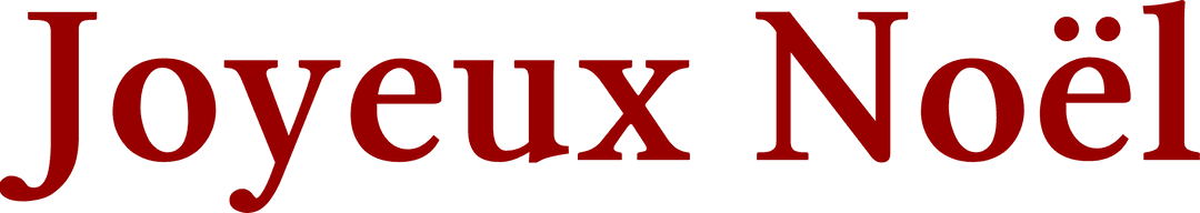 Joyeux Noël Text on Transparent Background for Christmas Wishes