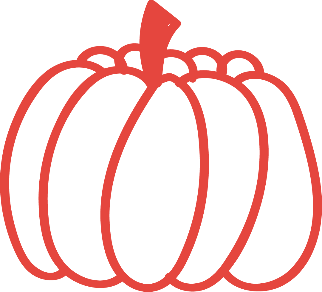 Simple Transparent Vector Outline of Pumpkin Silhouette Art